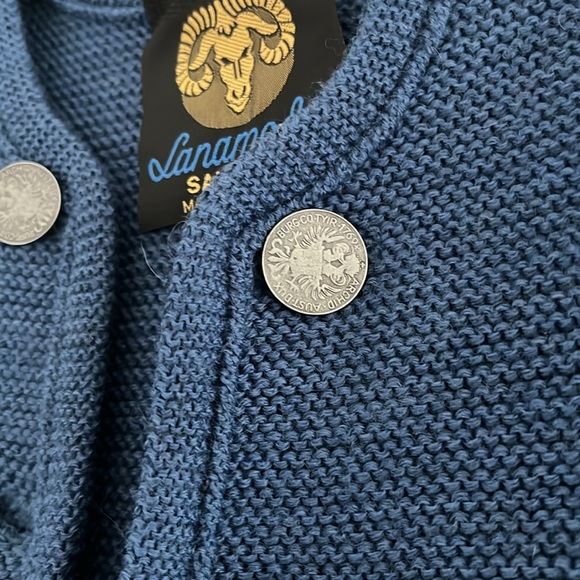 Pure wool blue cardigan made in Austria - Picture 5 of 6